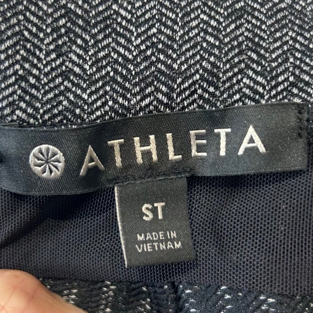 Athleta Dark Academia Herringbone Split Hem Leggings Small Tall Gray ST 353504 - Picture 4 of 11